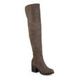 thumbnail image 1 of JOURNEE COLLECTION Womens Brown Comfort Wide Calf Sana Round Toe Block Heel Zip-Up Heeled Boots 7.5 M WC, 1 of 6