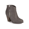 thumbnail image 1 of JOURNEE COLLECTION Womens Gray Comfort Link Round Toe Block Heel Zip-Up Booties 8.5 W, 1 of 3