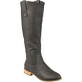 thumbnail image 1 of JOURNEE COLLECTION Womens Gray Pull Tab Comfort Taven Round Toe Block Heel Zip-Up Riding Boot 8 M, 1 of 3