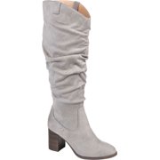 JOURNEE COLLECTION Womens Gray Pull Tabs Cushioned Aneil Round Toe Block Heel Zip-Up Dress Slouch Boot 9 WC
