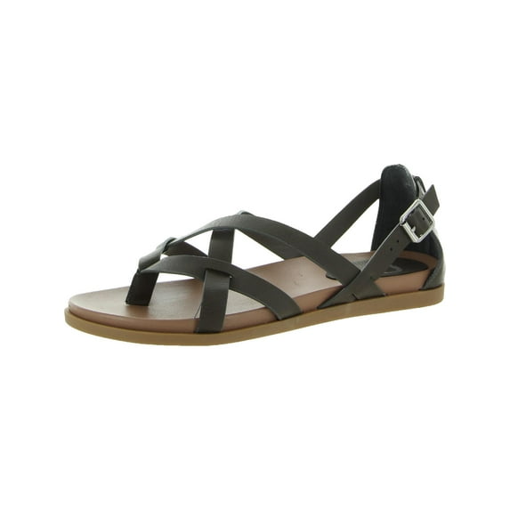JOURNEE COLLECTION Womens Grey Gray Padded Strappy Adjustable Strap Stretch Ziporah Round Toe Buckle Thong Sandals 10