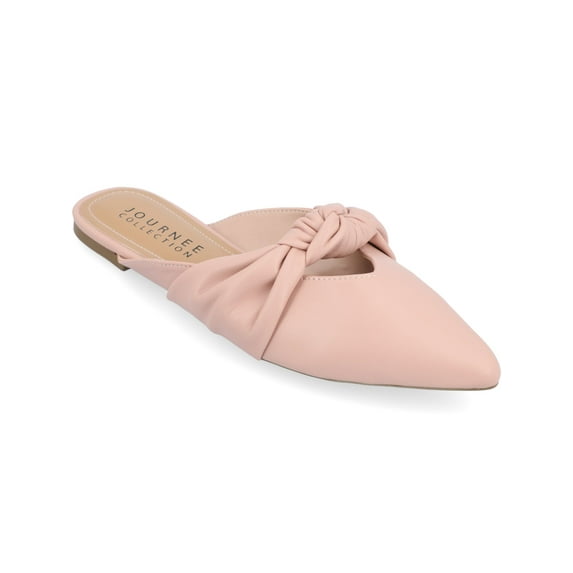 JOURNEE COLLECTION Womens Pink Knotted Padded Salinn Pointed Toe Slip On Mules 8