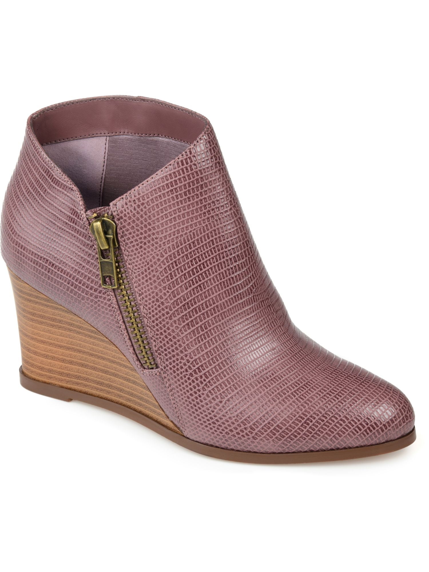 Journee Collection Womens Glam Faux Leather Embossed Ankle Boots Walmart