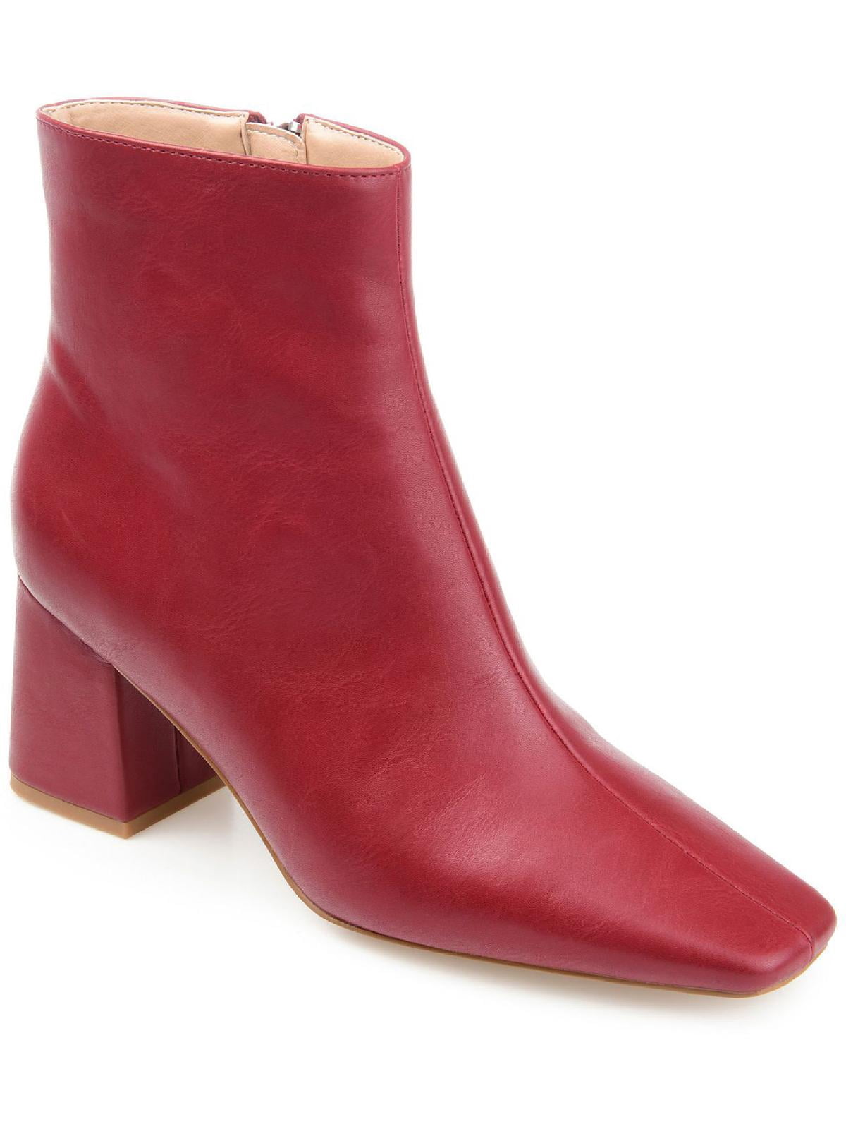 JOURNEE COLLECTION Womens Beige Rachelle Almond Toe Block Heel Zip-Up Booties M