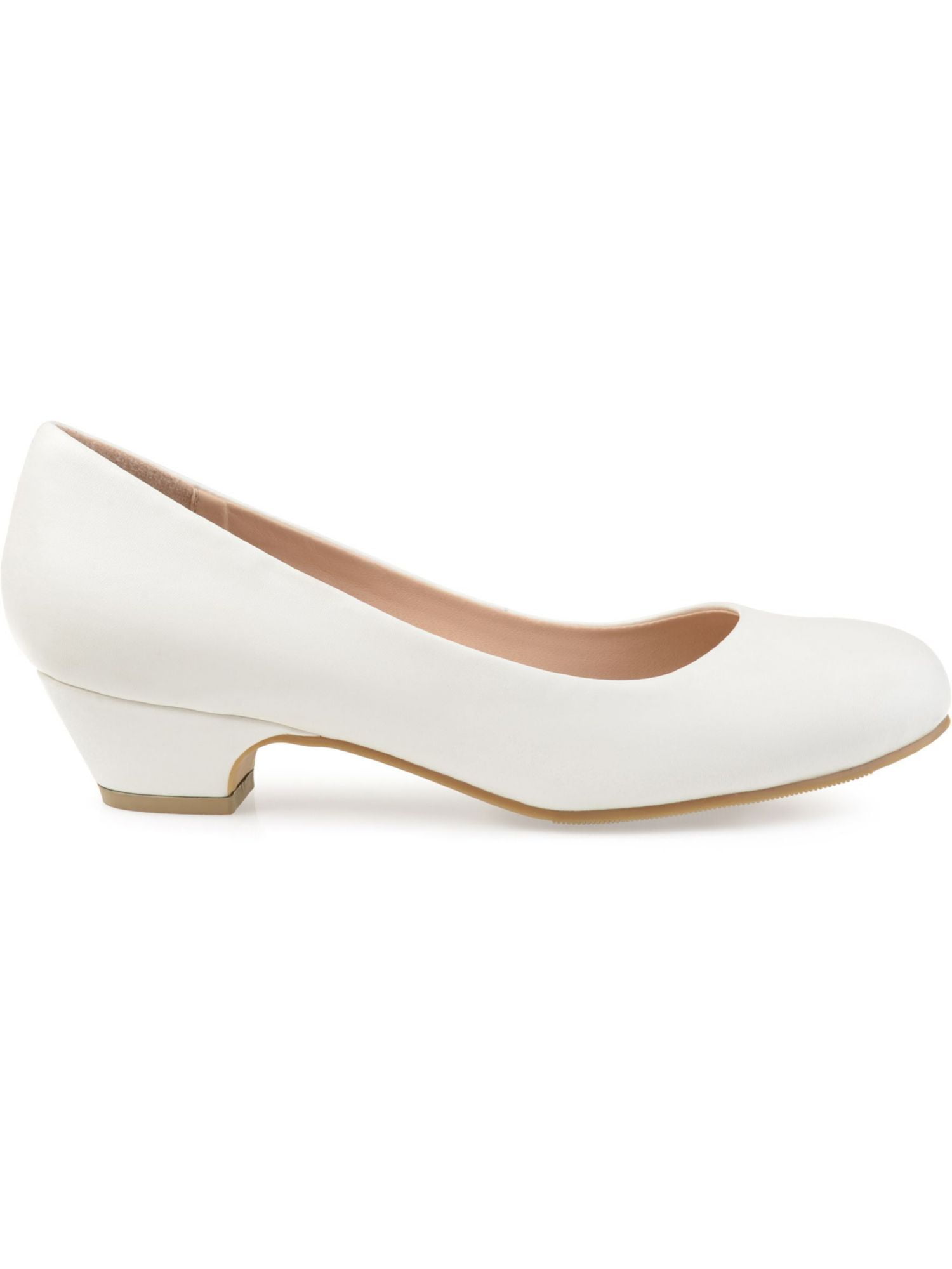 JOURNEE COLLECTION Womens White Padded Comfort Saar Round Toe Block