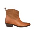 thumbnail image 1 of JOURNEE SIGNATURE Womens Brown Back Pull Tag Braided Comfort Carmela Almond Toe Block Heel Slip On Leather Booties 8.5 M, 1 of 4