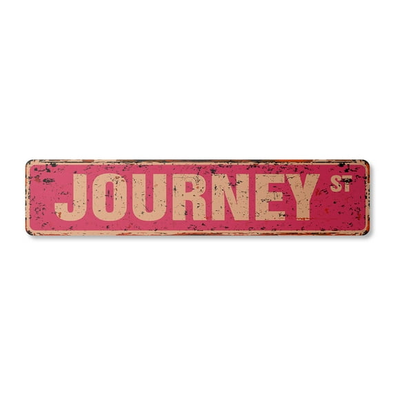 JOURNEY Vintage Plastic Street Sign Childrens Name Room Sign | Indoor/Outdoor |  30" Wide