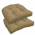 thumbnail image 1 of JOVELL 2 Pack Tufted Chair Cushions 19x19 Inch, Waterproof Outdoor/Indoor Seat Pads with Ties, 4" Thick Patio Cushions for Wicker Rattan Rocking Chairs, Coffee, 1 of 7