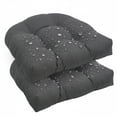 thumbnail image 1 of JOVELL 2 Pack Tufted Chair Cushions 19x19 Inch, Waterproof Outdoor/Indoor Seat Pads with Ties, 4" Thick Patio Cushions for Wicker Rattan Rocking Chairs, Gray, 1 of 7