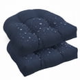 thumbnail image 1 of JOVELL 2 Pack Tufted Chair Cushions 19x19 Inch, Waterproof Outdoor/Indoor Seat Pads with Ties, 4" Thick Patio Cushions for Wicker Rattan Rocking Chairs, Navy, 1 of 7