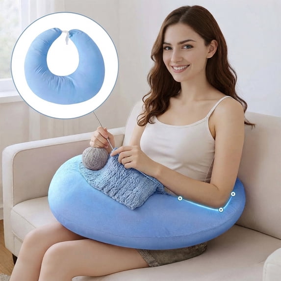 JOVELL Arm Rest Pillow for Gaming & Reading, Ergonomic Lap Desk Pillow, Memory Foam Arm Support Pillow, Blue