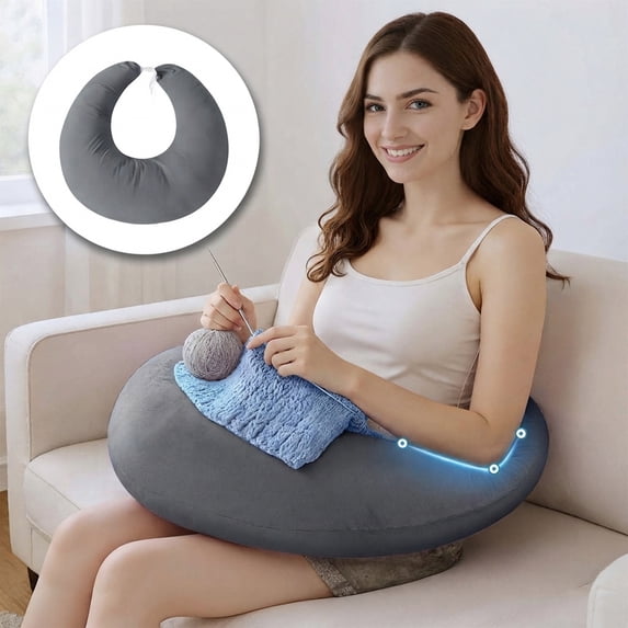JOVELL Arm Rest Pillow for Gaming & Reading, Ergonomic Lap Desk Pillow, Memory Foam Arm Support Pillow, Dark Gray