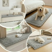 Pet Couch Cover for Dogs, Non-Slip Sofa Slipcover, Soft Fuzzy Washable Furniture Protector Mat for Pets Gray, 36 x 83