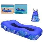 JOVELL Inflatable Pool Floats for Adults, 75x32 Inflatable Pool Lounge, Floating Water Lounge Chair for Pool, Lake, or Beach, Navy