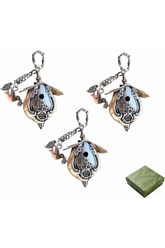 Birdhouse Necklace • The 1951 "Magnolia Silverware Birdhouse 925 Sterling Silver, Handmade Vintage Bird Pendant Necklace for Women Bird Lovers Jewelry Collectors