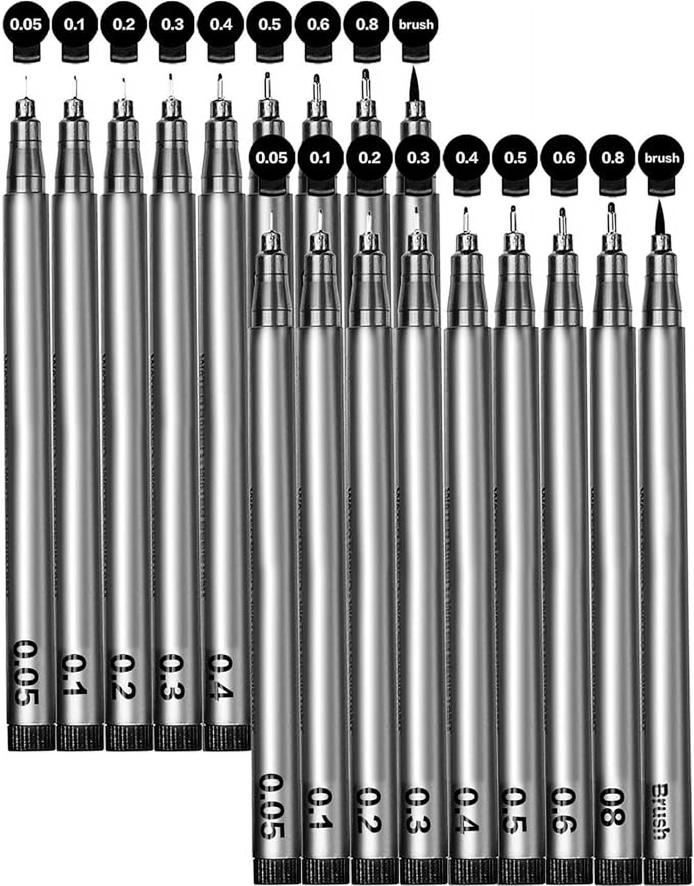 Black Micro-Pen Fineliner Ink Pens, Waterproof Archival Ink