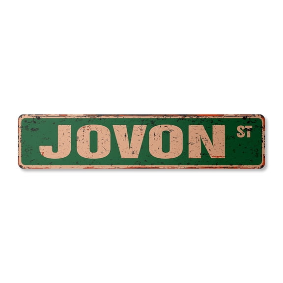 JOVON Vintage Plastic Street Sign Childrens Name Room Sign | Indoor/Outdoor |  30" Wide