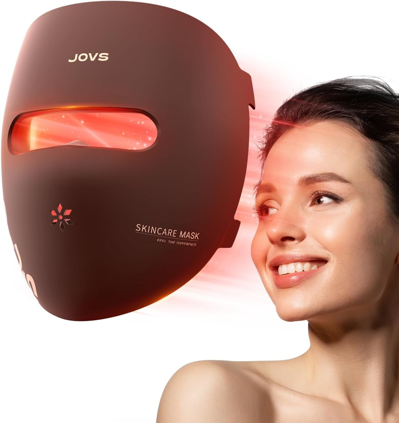 JOVS LED Red Light Face Mask, 4 Modes Red Light Mask, Portable Skin Care Device for Home Use