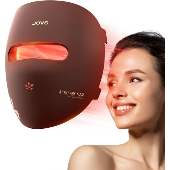 JOVS LED Red Light Face Mask, 4 Modes Red Light Mask, Portable Skin Care Device for Home Use