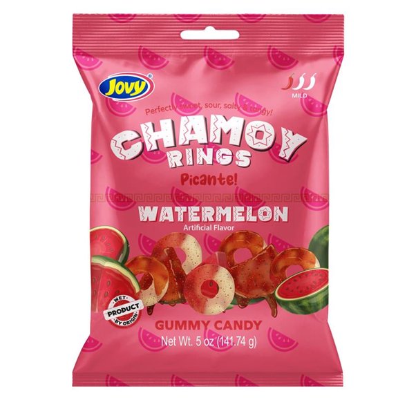 Jovy Candy Watermelon Chamoy Gummy Rings, 12 Pack, 5 oz