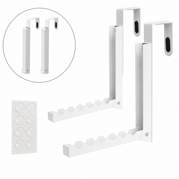 JOWBOOW Foldable Metal Over the Door Clothes Drying Rack, 2 Pack, 6.5 in, White