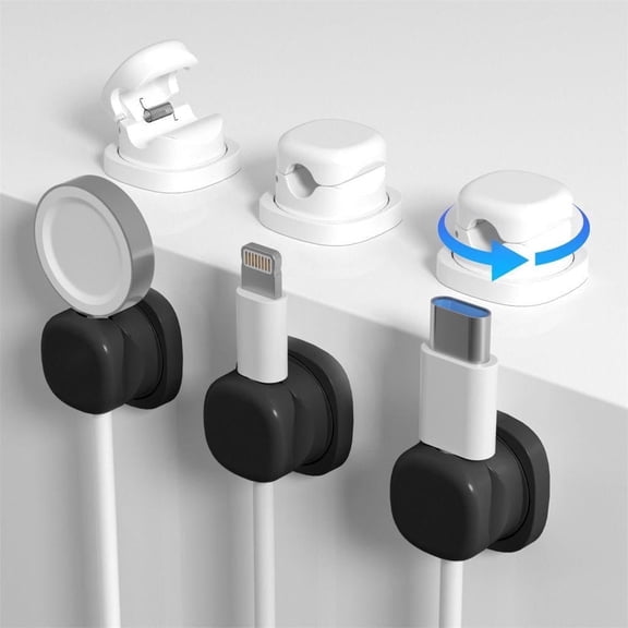 JOWBOOW Rotatable Self-Closing Cable Clips, 6-Pack, Assorted