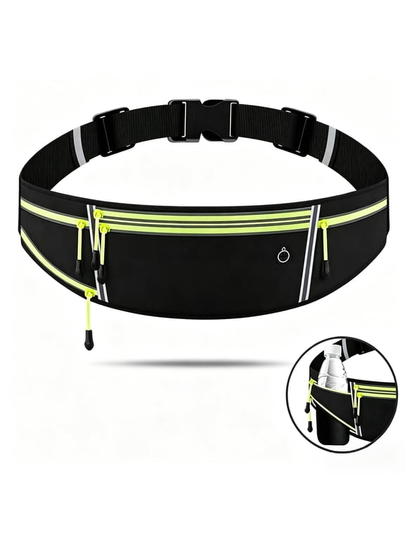 Waterproof Running Belt 1 Pack Adjustable Black