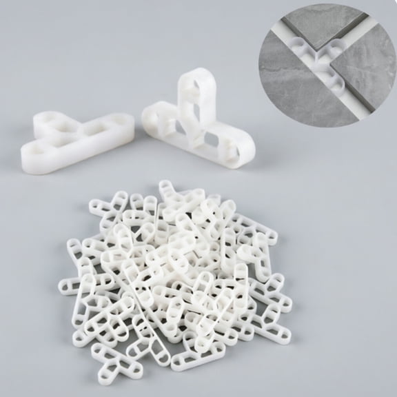 JOWNEEL 200 Pcs 10mm 3/8 Inch Tile Spacers Brick Wall Separator 3 Way Flooring Deck Board Pave Tile Spacers Leveling System Clips Thin Brick Veneer Tools