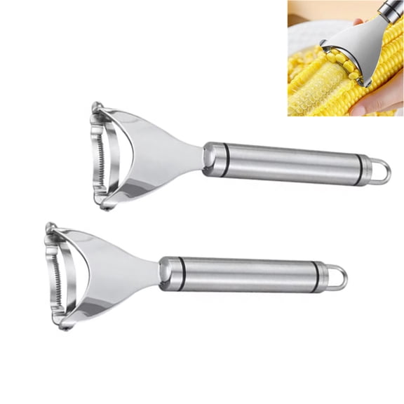JOWNEEL 2PCS Corn Peeler, Stripper Corn Cob Stripper Tool,Stainless Steel Planer Cutter Thresher Peeler