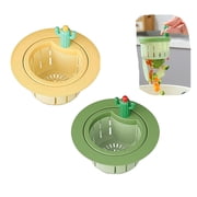 JOWNEEL 2pcs Cactus Kitchen Sink Drain Strainer, Fun Sink Accessory Innovations in Household Kitchen Supplies Bring Different Joy and Mood to The Kitchen Yellow+Green