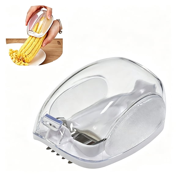 JOWNEEL Handheld Corn Kernel Remover With Storage Container Stainless Steel Corn Stripper Peeler For Kitchen Bbq Picnic