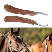 JOWNEEL Left and Right Handed Hoof Knives with Wooden Handle 2Pack Farrier Hoof Trimming Knife Set of Horses Cow Donkey