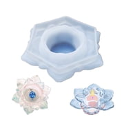 JOWNEEL Lotus Tealight Candles Holders Resin Mold, Flower Candlestick Epoxy Casting Silicone Molds for DIY Jewelry Box, Trinket Container, Candy Box Home Table Decoration