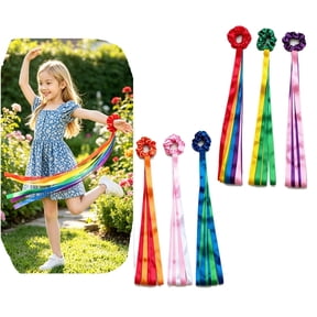 JOWNEEL Rainbow Dance Ribbons, Wrist Ribbons for Dancing Rhythm, Multi-Colored Handheld Rhythm Ribbons, Suitable for Gymnastics and Dance Ribbons for Teenagers