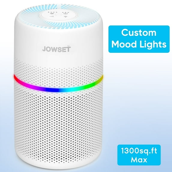JOWSET Air purifiers for Allergies and Asthma, H13 True HEPA Air Purifiers for home Covers 1300 sq.ft, Dander Dust Wildfire Pollen Odor, White