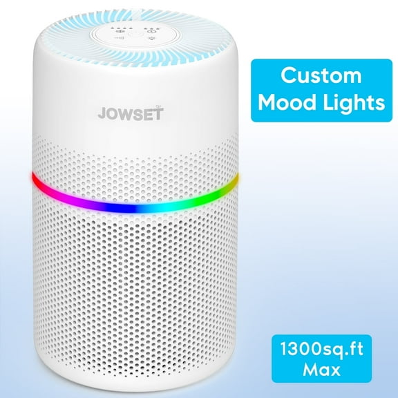 JOWSET Air purifiers for Allergies and Asthma, H13 True HEPA Air Purifiers for home Covers 1300 sq.ft, Dander Dust Wildfire Pollen Odor, White
