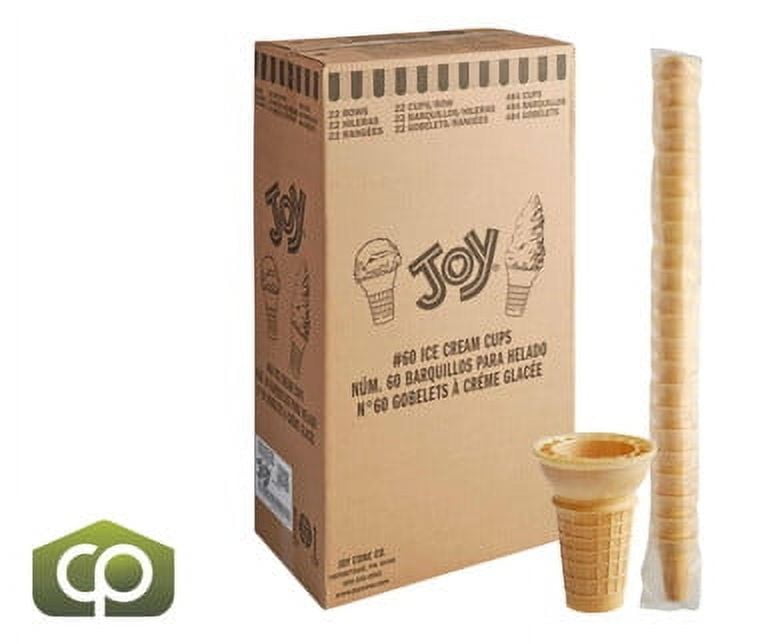 JOY #60 Flat Bottom Cake Cone - 484/Case | Light & Sweet Cones