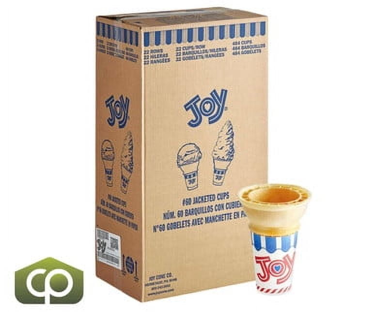 JOY #60 Flat Bottom Jacketed Cake Cone - 484/Case | Ideal for Multi-Scoop Treats