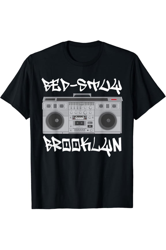 Bed-Stuy Brooklyn NY Boom Box Graffiti Lettering T-Shirt