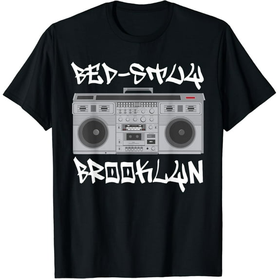 JOY Bed-Stuy Brooklyn NY Boom Box Graffiti Lettering T-Shirt