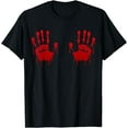 thumbnail image 1 of JOY Blood Hand prints on boobs Halloween shirt, 1 of 4