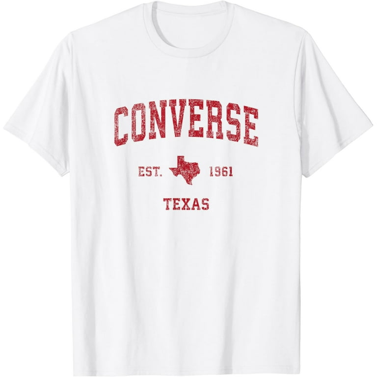 JOY Converse Texas TX Vintage Sports Design Red Print T Shirt