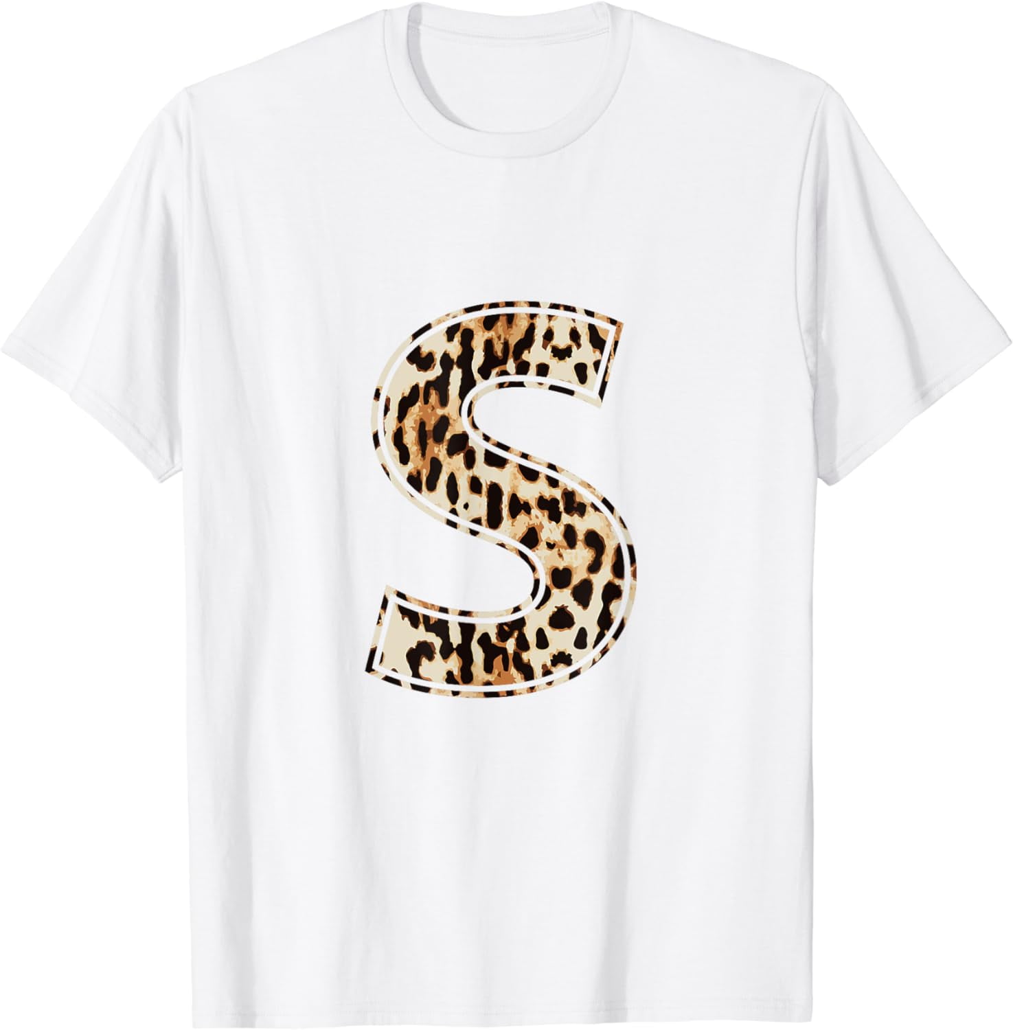 JOY Cool Letter S Initial Name Leopard Cheetah Print T-Shirt - Walmart.com