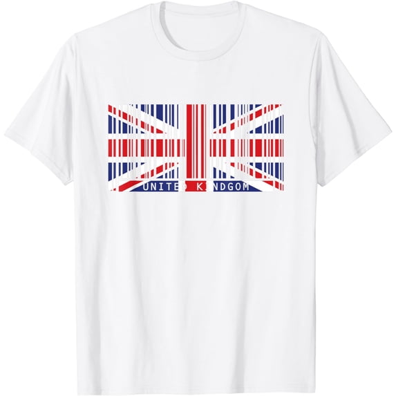 JOY England Flag Funny English Heritage Barcode English Flag T-Shirt