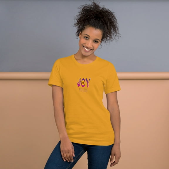 JOY - FIND YOURS - Unisex t-shirt (Mustard, S)