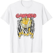 FASHIONABLEWUYI JOY Garfield Vintage Classic Comic Cat Scratch Menacing Face T-Shirt