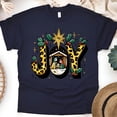 thumbnail image 1 of JOY Graphic T-Shirt with Leopard Print and Nativity Scene, Navy, Size 2XL, 1 of 6