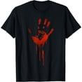 thumbnail image 1 of JOY Halloween Bloody Hand Print Costume Zombie Outfit T-Shirt, 1 of 4