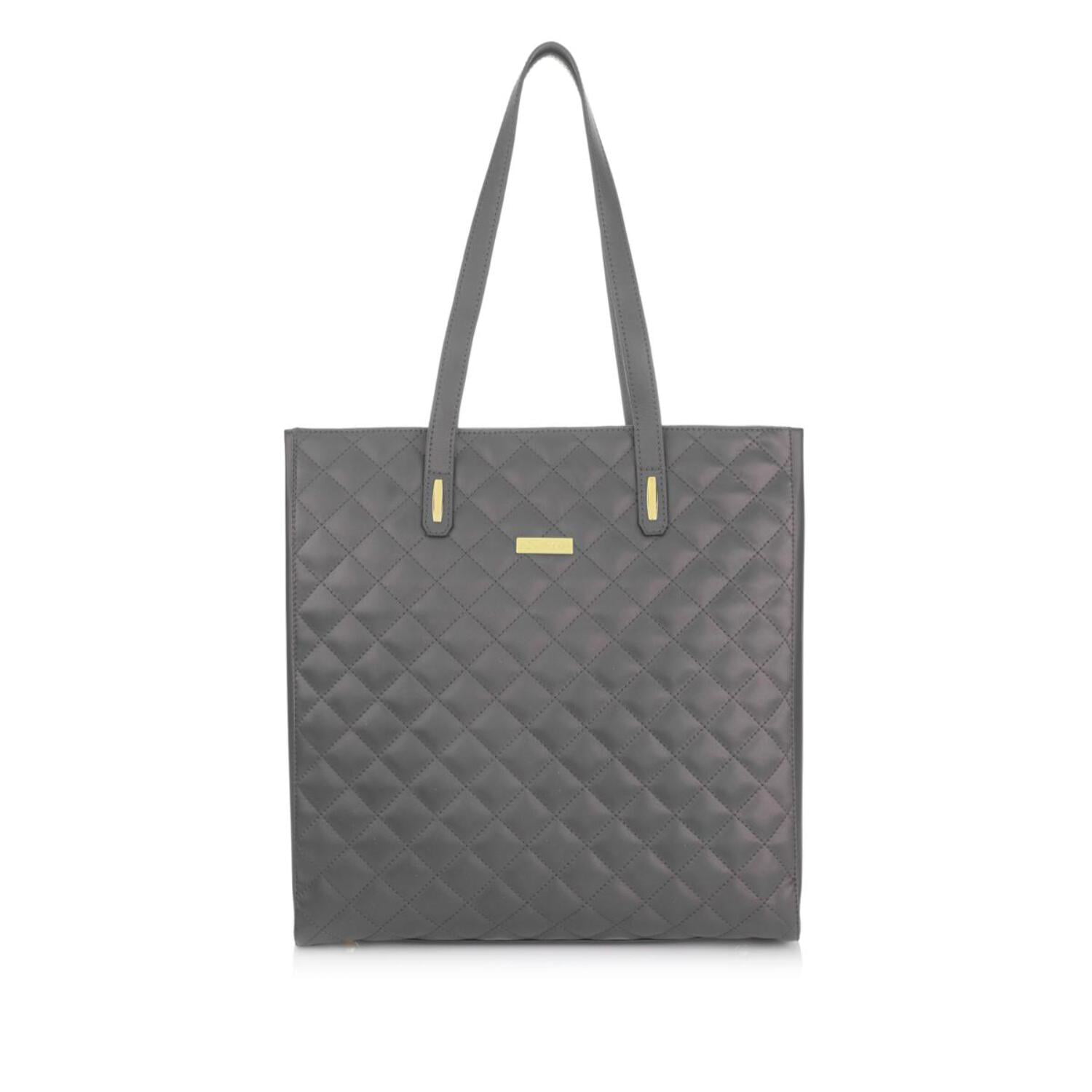 JOY IMAN Diamond Quilted Genuine Leather Tote Bag with RFID