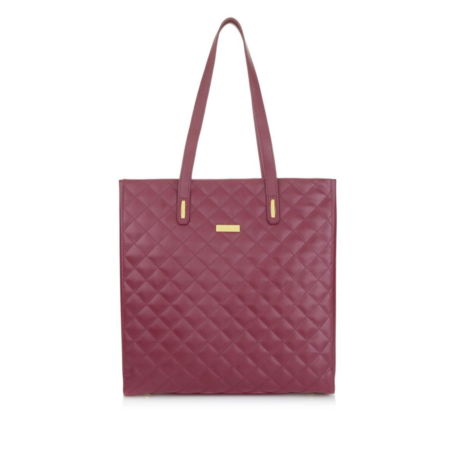 JOY IMAN Diamond Quilted Genuine Leather Tote Bag with RFID